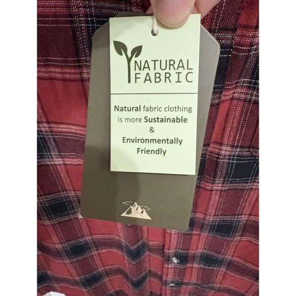 Tallwoods Bruno Milano Red Plaid Flannel Button Up‎ Men's Size Small - Picture 5 of 8